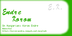 endre korom business card